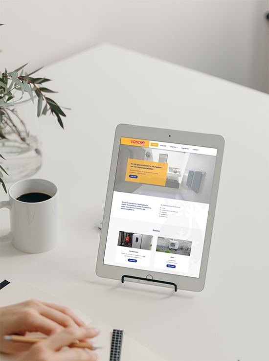Vonck Technieken website ontwerp tablet